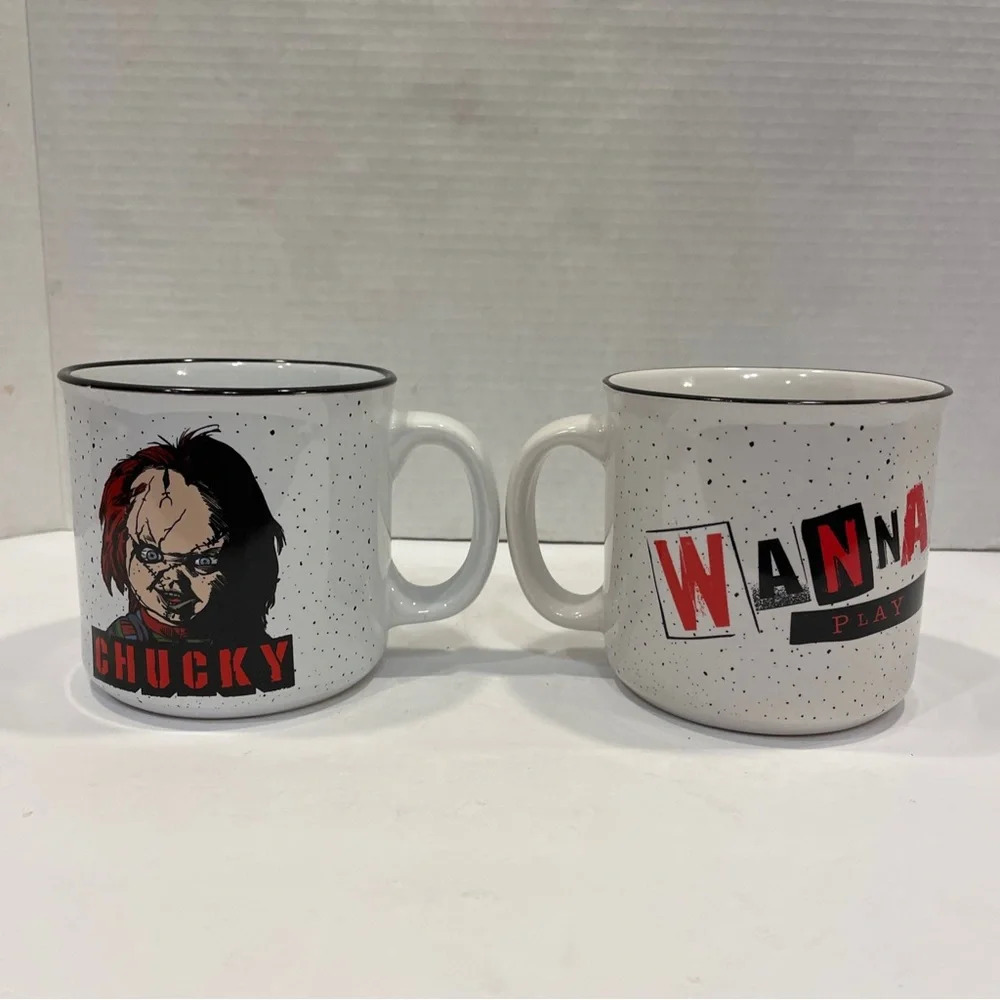 Child’s Play Chucky Set Of 2 Coffee Cups Mugs 20 Oz. NWT